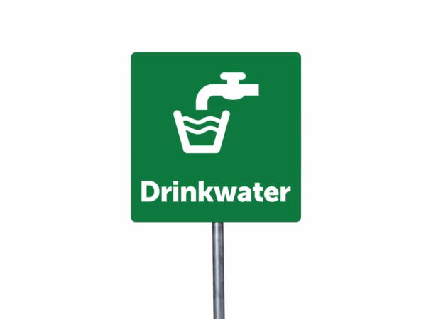 Drinkwater bord in 2 kleuren