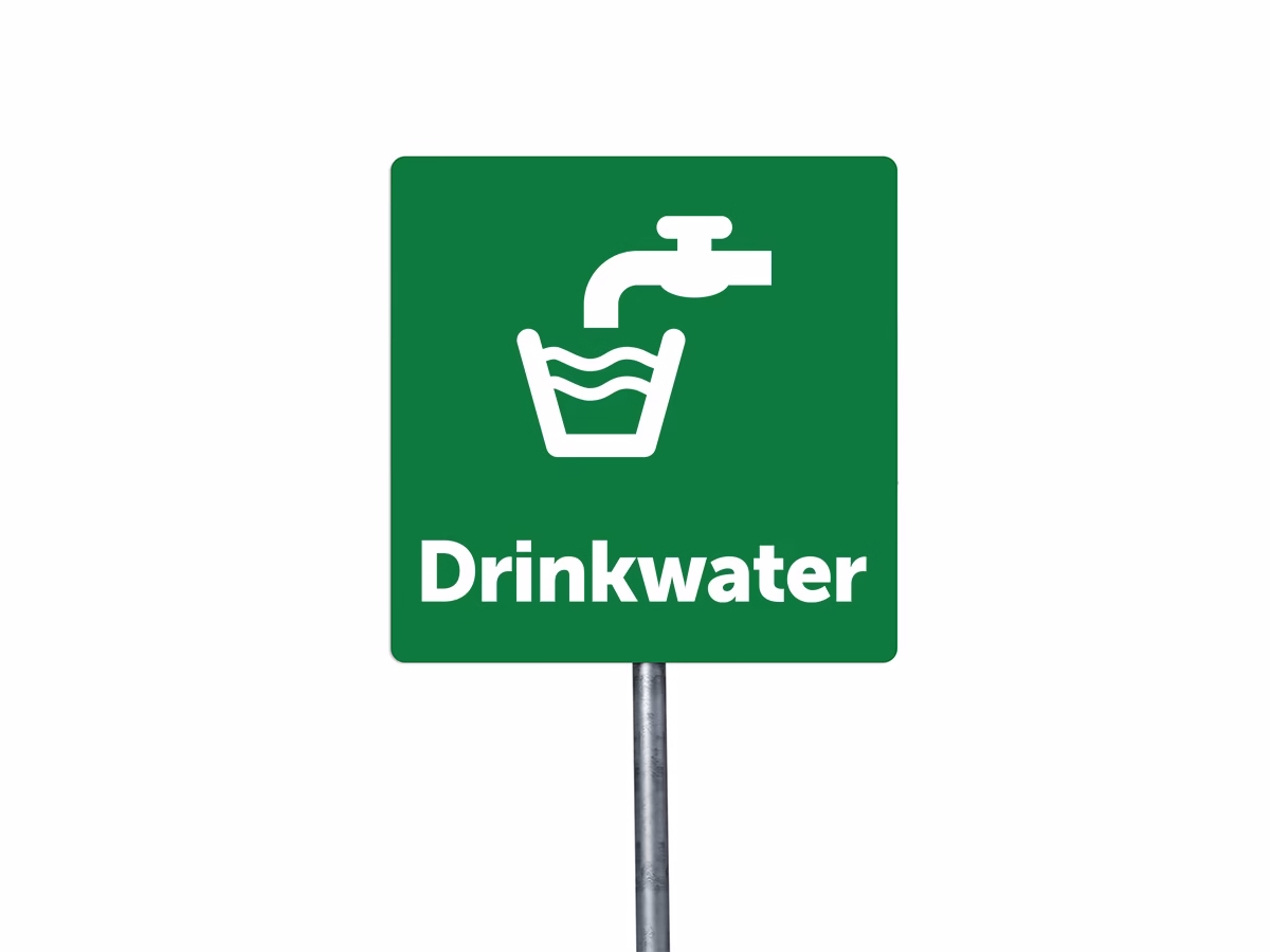 Drinkwater bord in 2 kleuren