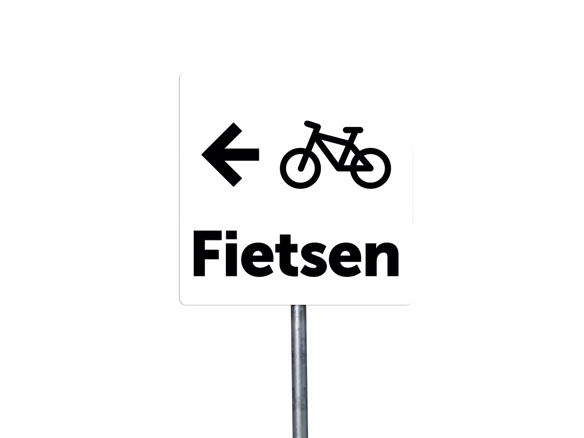 Fietsen links bord in 9 kleuren