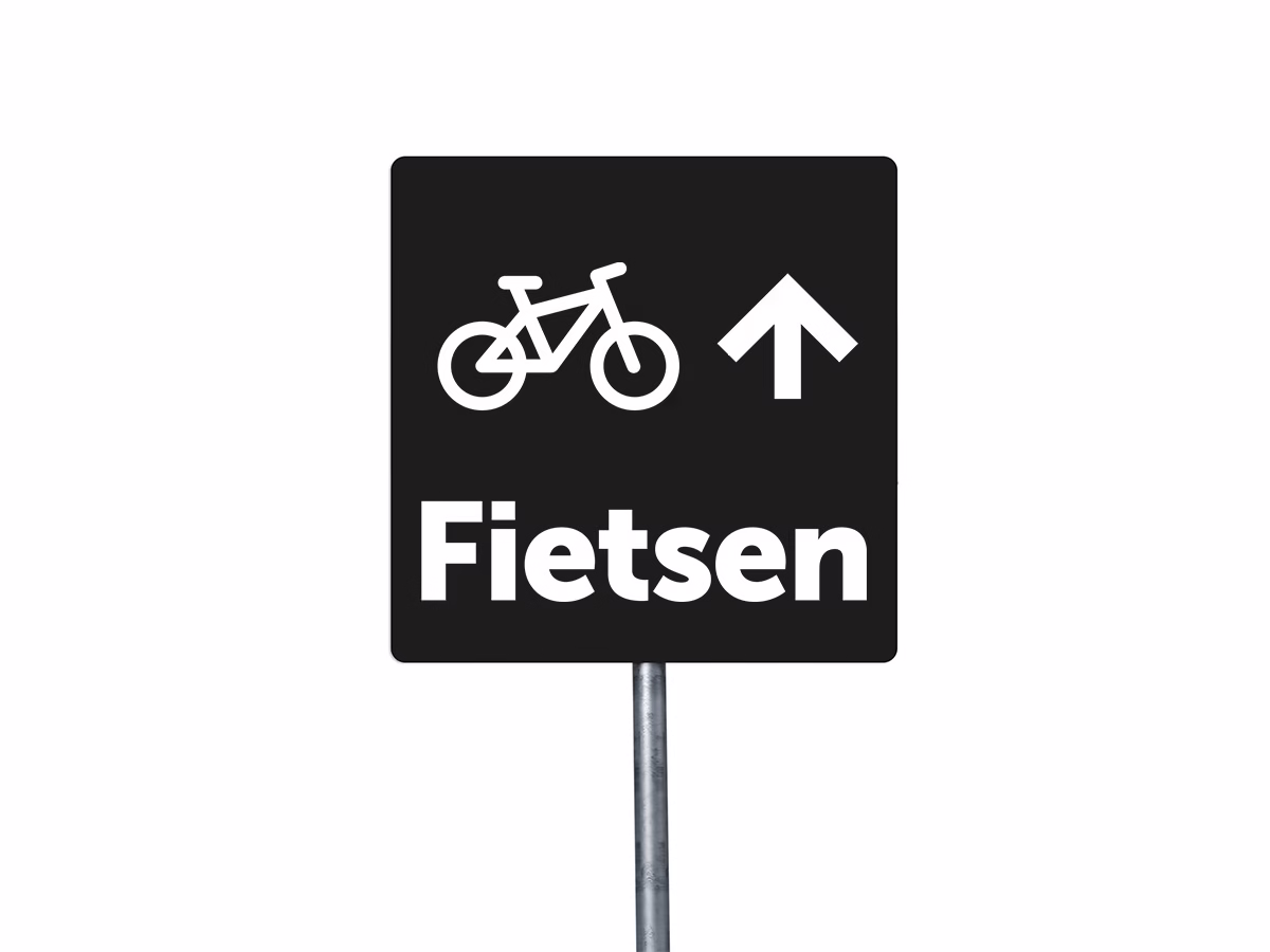 Fietsen omhoog bord in 9 kleuren