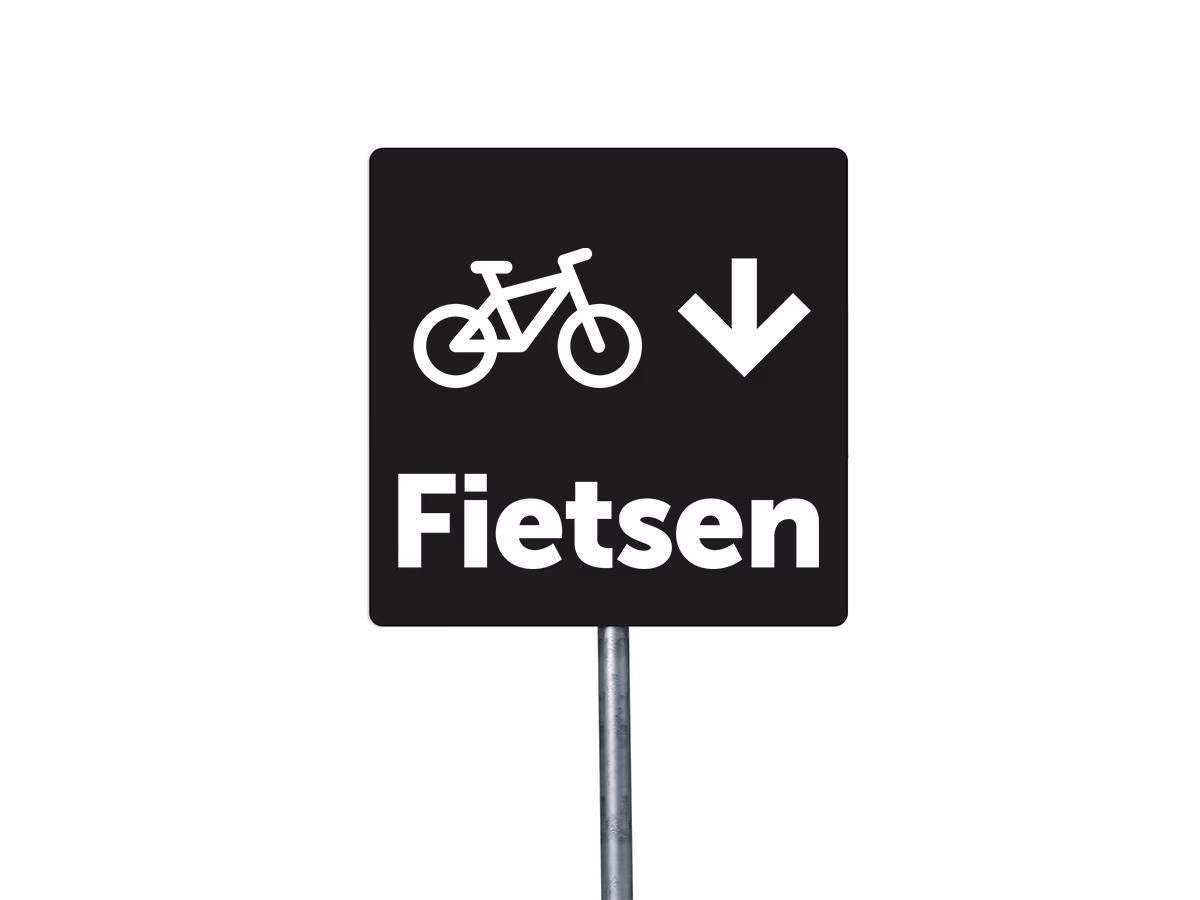 Fietsen omlaag bord in 9 kleuren