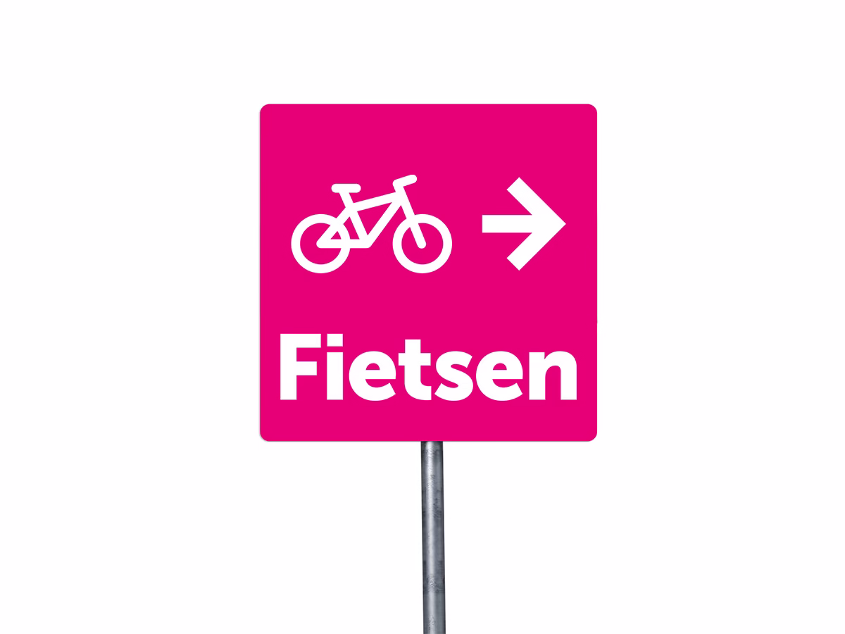 Fietsen rechts bord in 9 kleuren