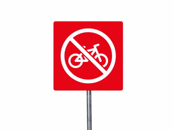 Geen fietsen plaatsen icoon bord in 2 kleuren