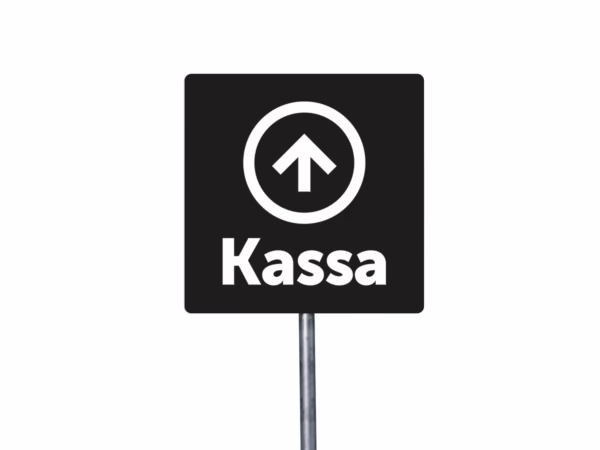 Kassa omhoog bord in 9 kleuren