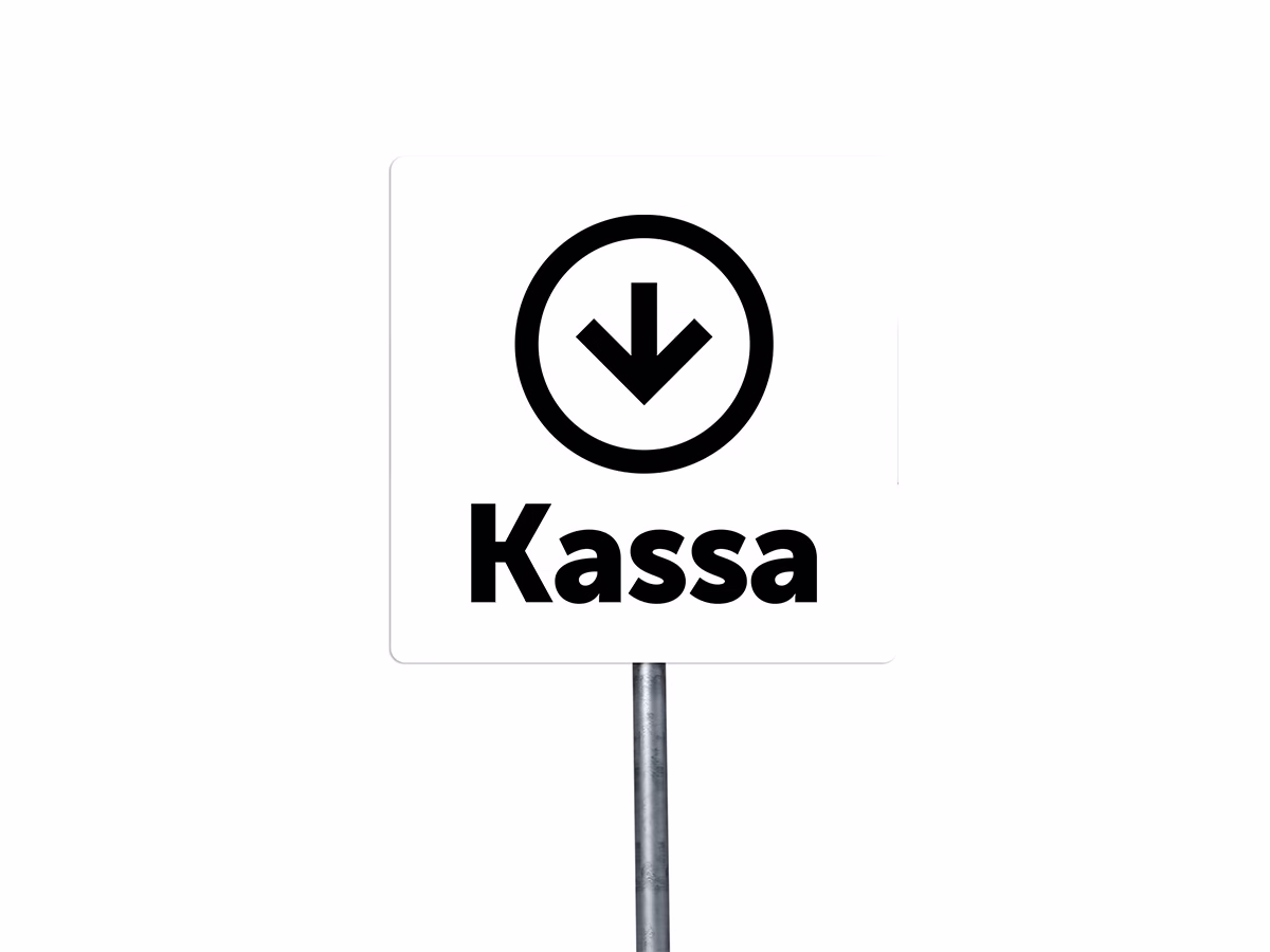 Kassa omlaag bord in 9 kleuren