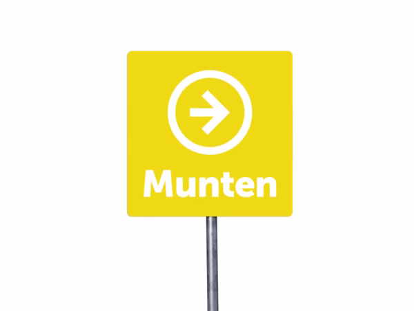 Munten rechts bord in 9 kleuren