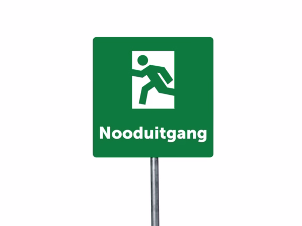 Nooduitgang bord in 2 kleuren