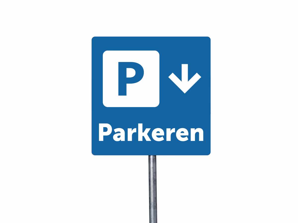 Parkeren omlaag bord in 2 kleuren
