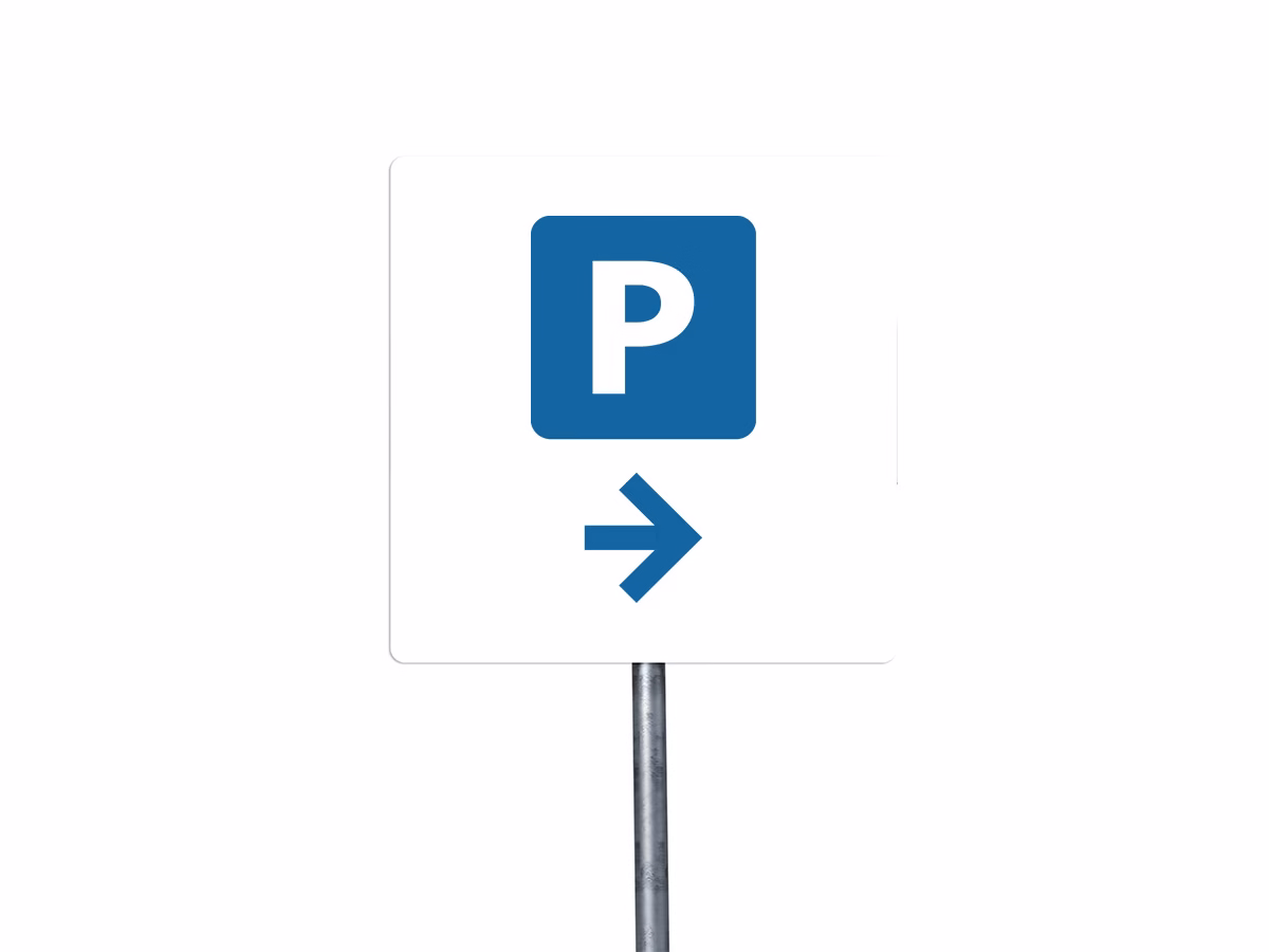 Parkeren icoon rechts bord in 2 kleuren