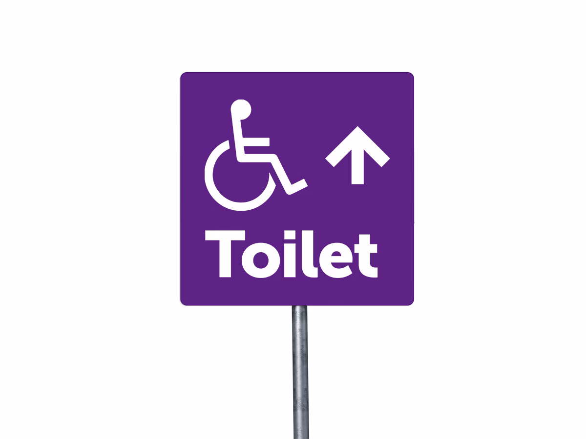 Toiletten mindervalide omhoog bord in 9 kleuren