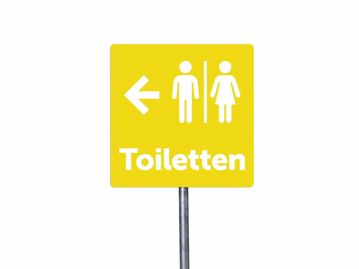 Toiletten links bord in 9 kleuren