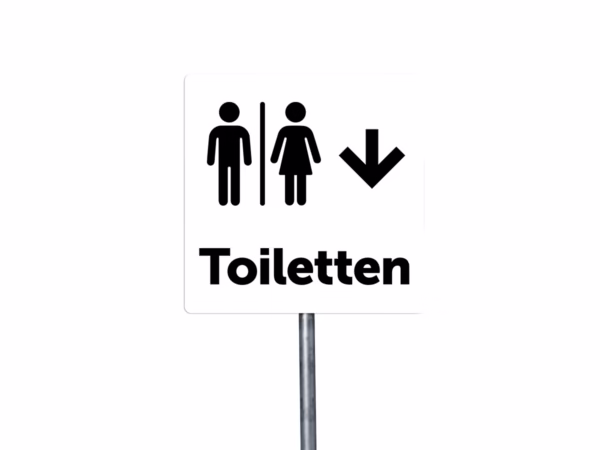 Toiletten omlaag bord in 9 kleuren