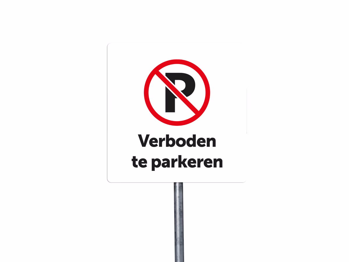 Verboden te parkeren bord in 2 kleuren