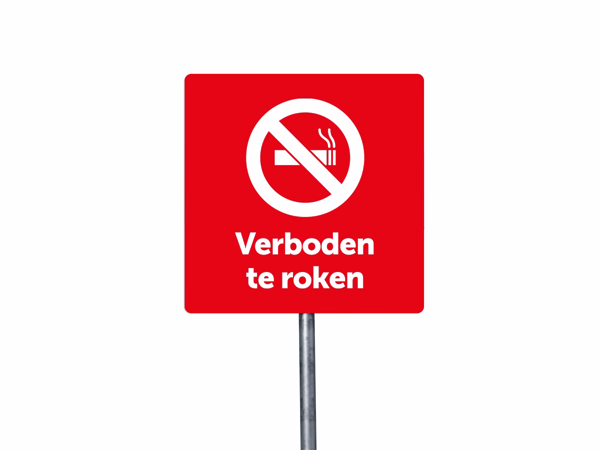 Verboden te roken bord in 2 kleuren