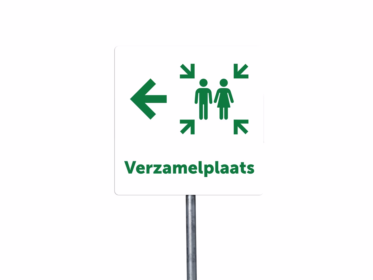 Verzamelplaats calamiteiten links bord in 2 kleuren