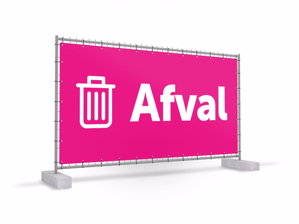 Afval bouwhekbanner in 9 kleuren