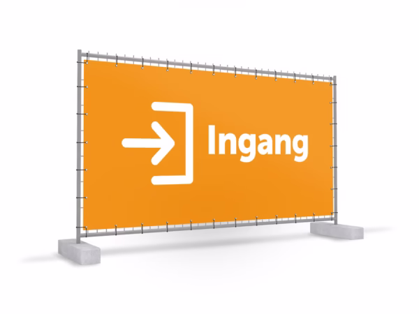 Ingang bouwhekbanner in 9 kleuren