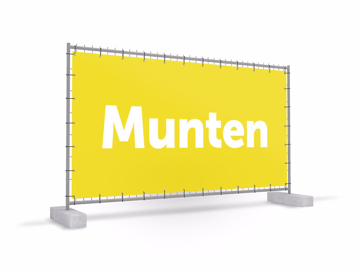 Munten bouwhekbanner in 9 kleuren