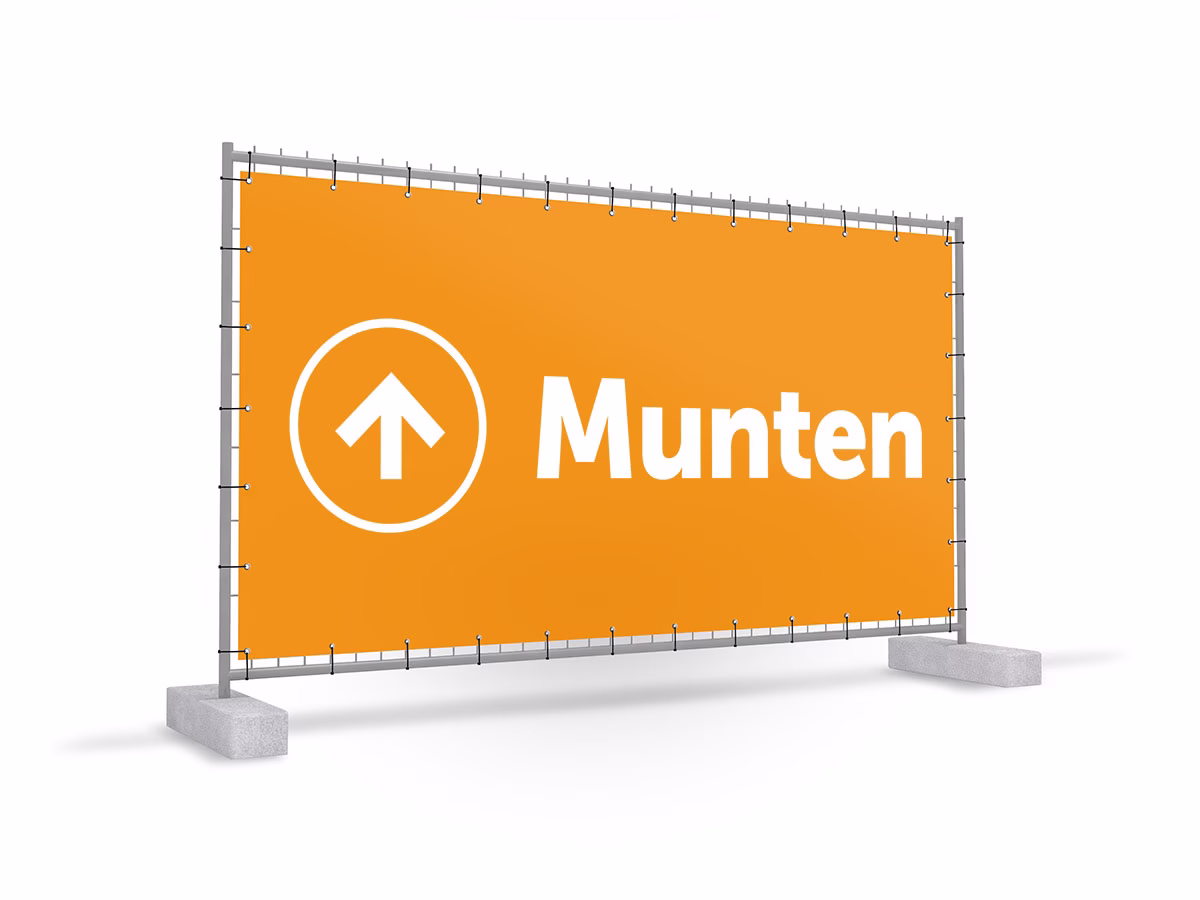 Munten omhoog bouwhekbanner in 9 kleuren