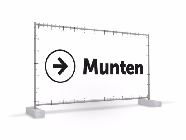 Munten rechts bouwhekbanner in 9 kleuren