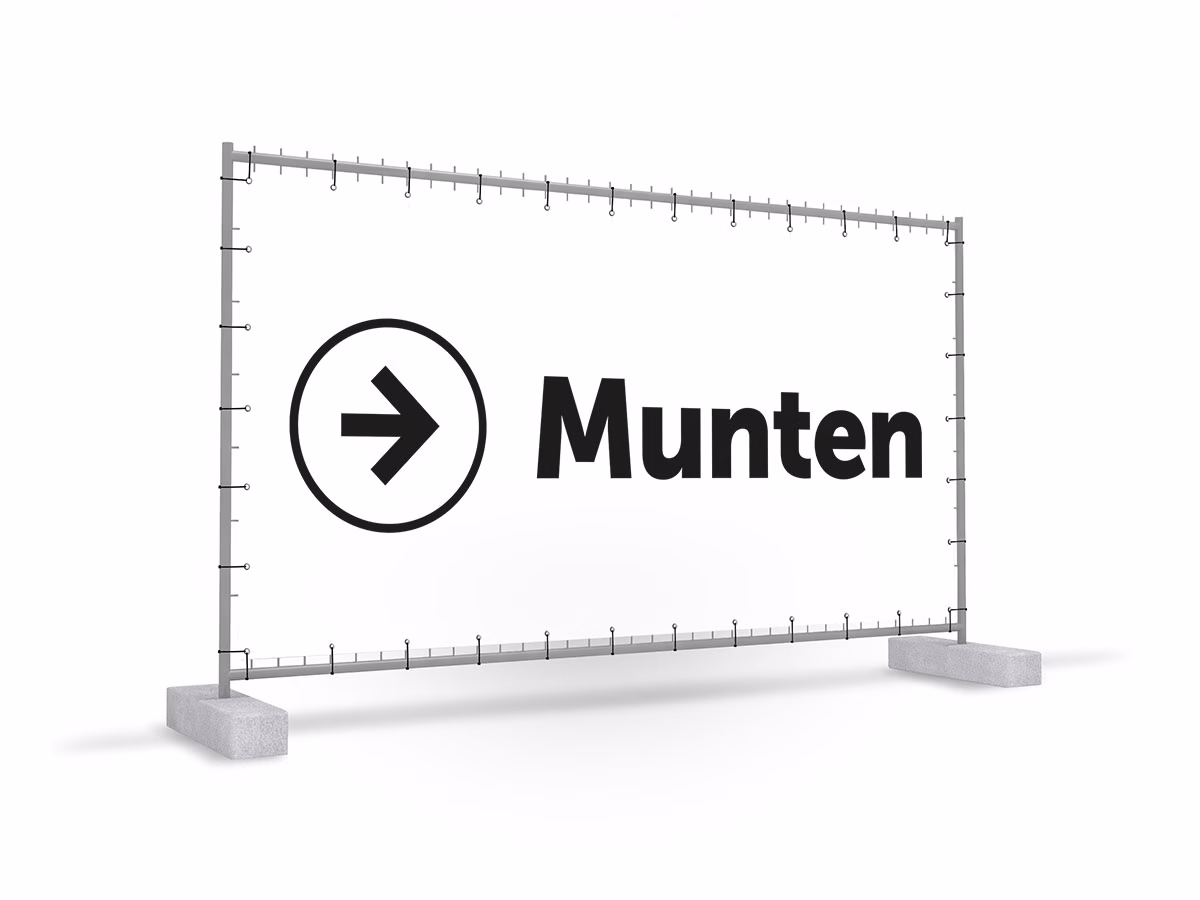 Munten rechts bouwhekbanner in 9 kleuren