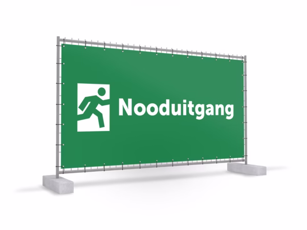 Nooduitgang bouwhekbanner in 2 kleuren
