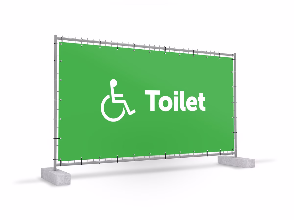 Toiletten mindervalide bouwhekbanner in 9 kleuren