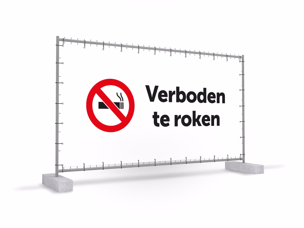 Verboden te roken bouwhekbanner in 2 kleuren