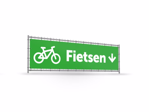 Fietsen omlaag bouwhekbanner verhoging in 9 kleuren