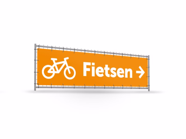 Fietsen rechts bouwhekbanner verhoging in 9 kleuren