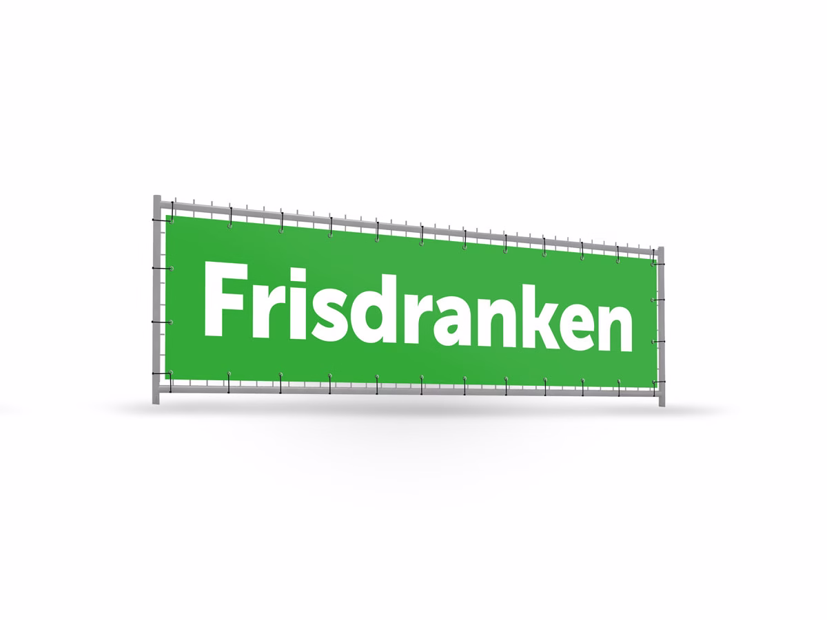 Frisdranken bouwhekbanner verhoging in 9 kleuren