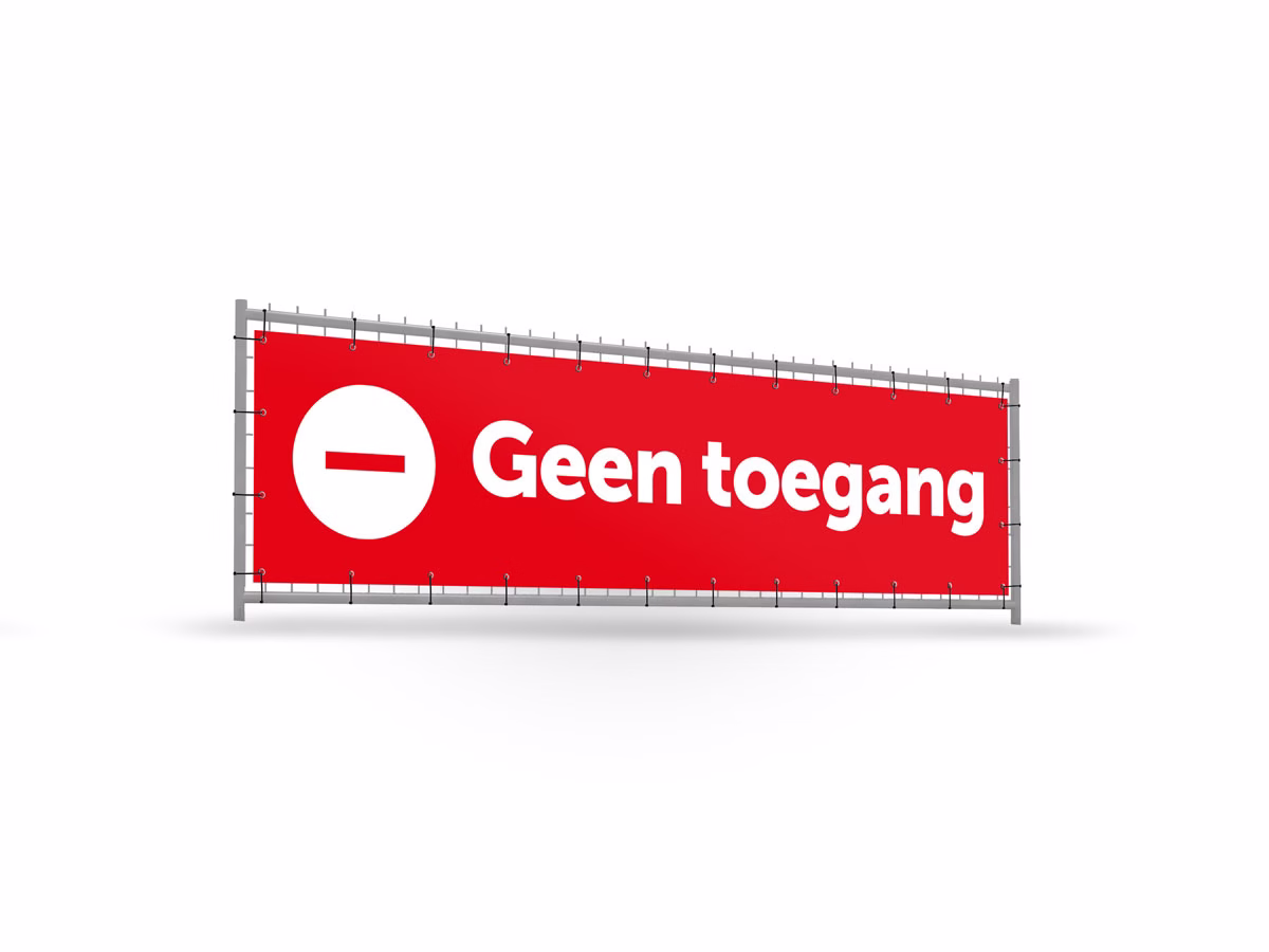 Geen toegang bouwhekbanner verhoging in 2 kleuren