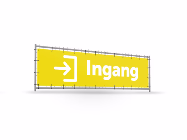 Ingang bouwhekbanner verhoging in 9 kleuren
