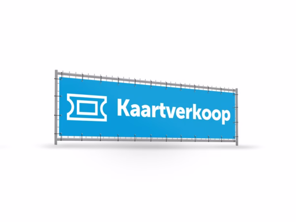 Kaartverkoop bouwhekbanner verhoging in 9 kleuren