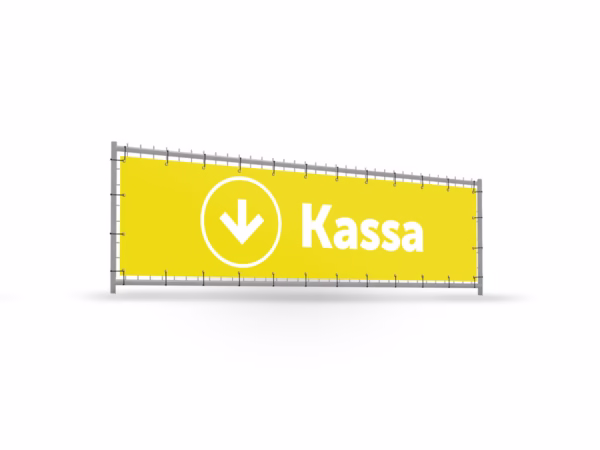 Kassa omlaag bouwhekbanner verhoging in 9 kleuren
