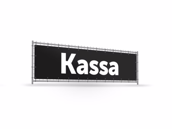 Kassa bouwhekbanner verhoging in 9 kleuren