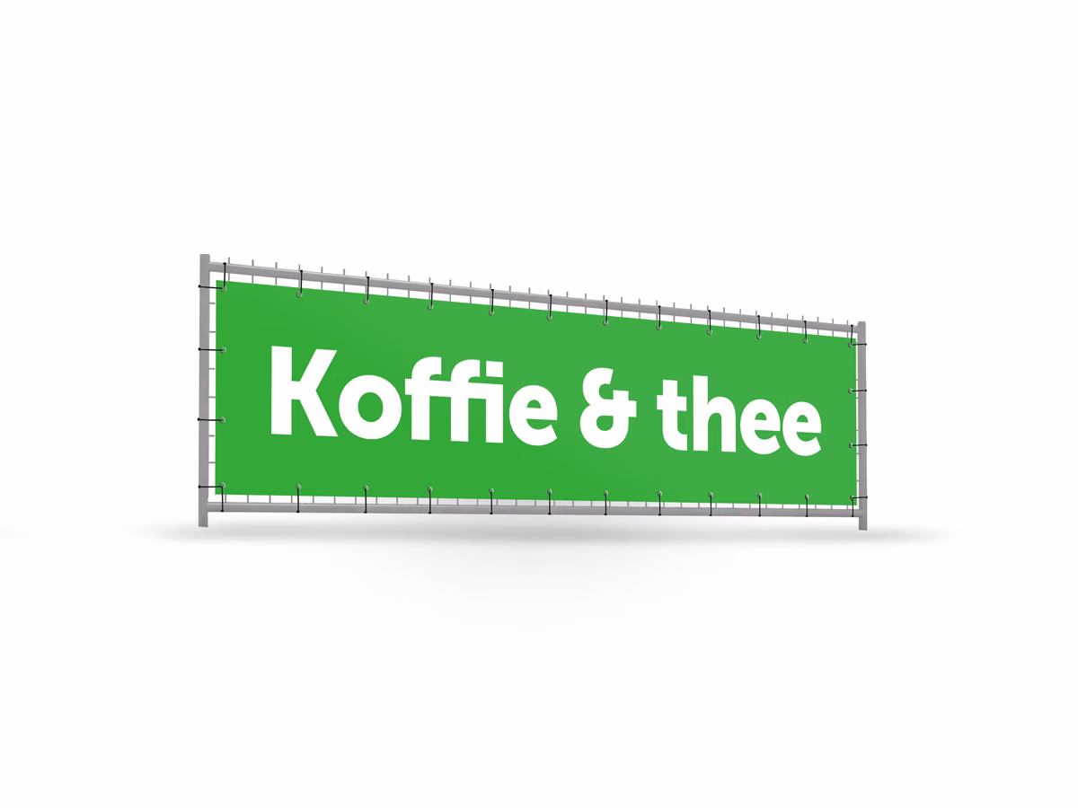 Koffie & Thee bouwhekbanner verhoging in 9 kleuren