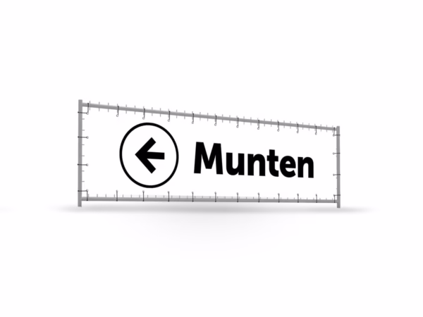 Munten links bouwhekbanner verhoging in 9 kleuren