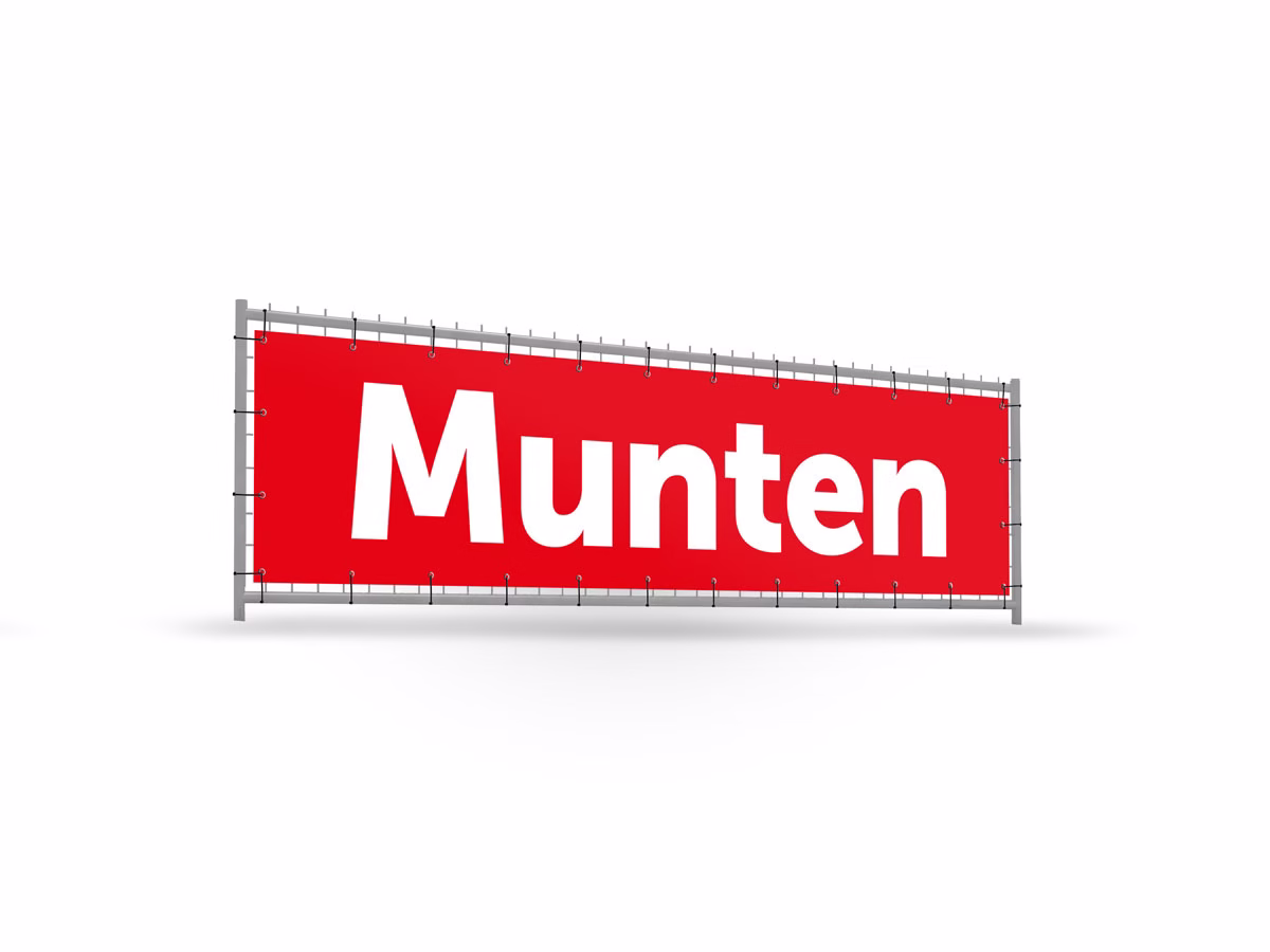 Munten bouwhekbanner verhoging in 9 kleuren