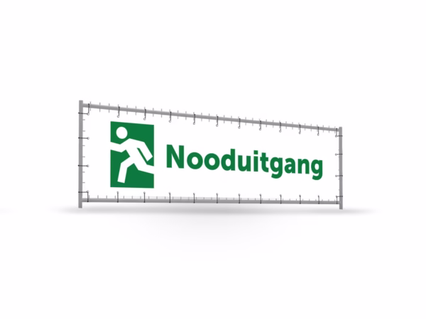 Nooduitgang bouwhekbanner verhoging in 2 kleuren