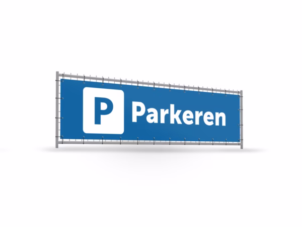Parkeren bouwhekbanner verhoging in 2 kleuren