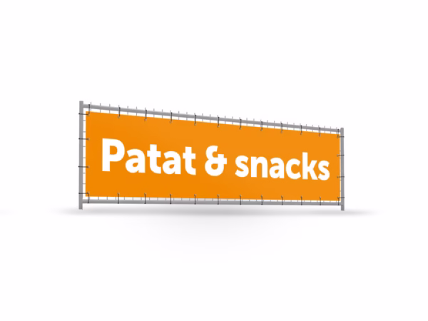 Patat & Snacks bouwhekbanner verhoging in 9 kleuren