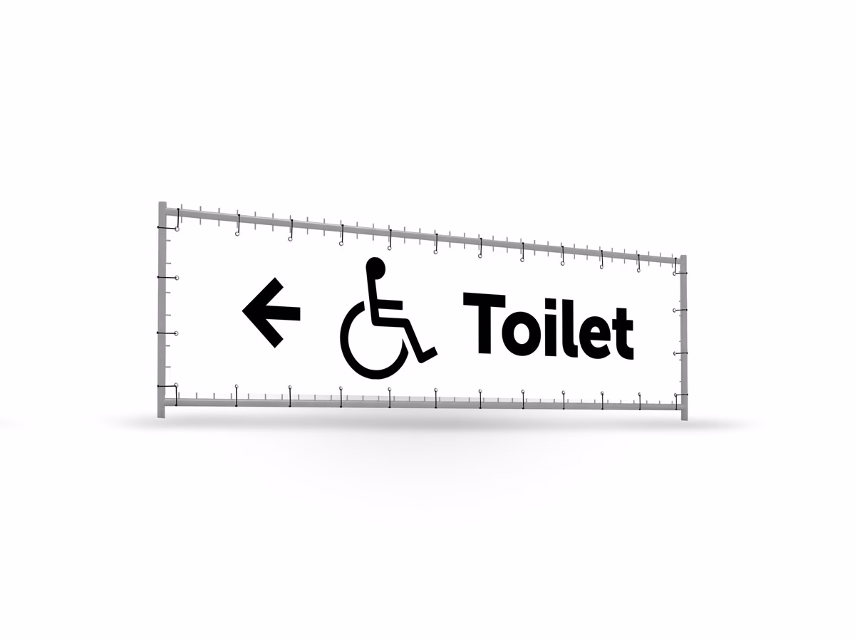 Toiletten mindervalide links bouwhekbanner verhoging in 9 kleuren