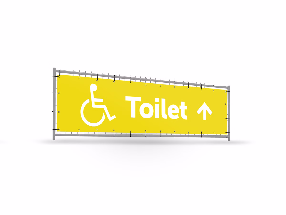 Toiletten mindervalide omhoog bouwhekbanner verhoging in 9 kleuren
