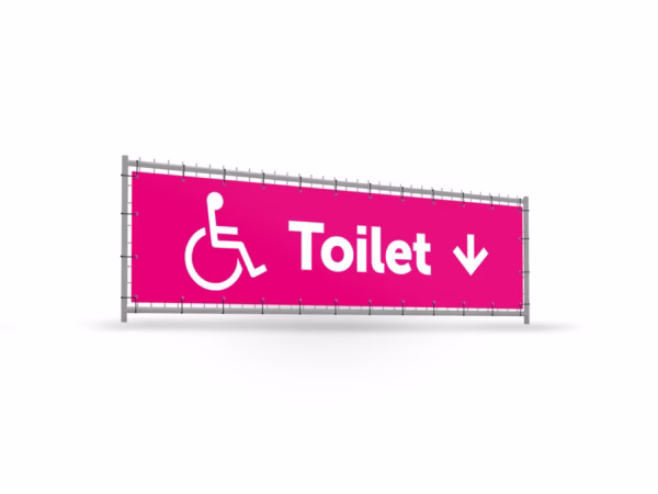 Toiletten mindervalide omlaag bouwhekbanner verhoging in 9 kleuren