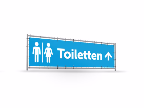 Toiletten omhoog bouwhekbanner verhoging in 9 kleuren