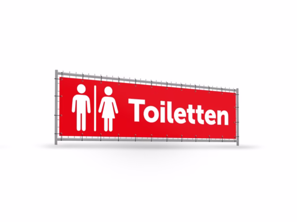 Toiletten rechts bouwhekbanner verhoging in 9 kleuren