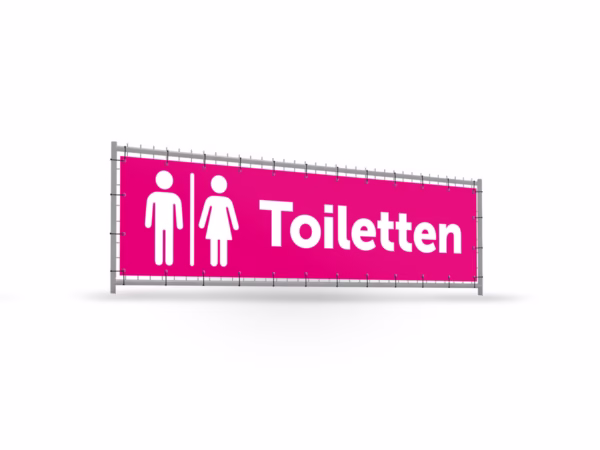 Toiletten bouwhekbanner verhoging in 9 kleuren
