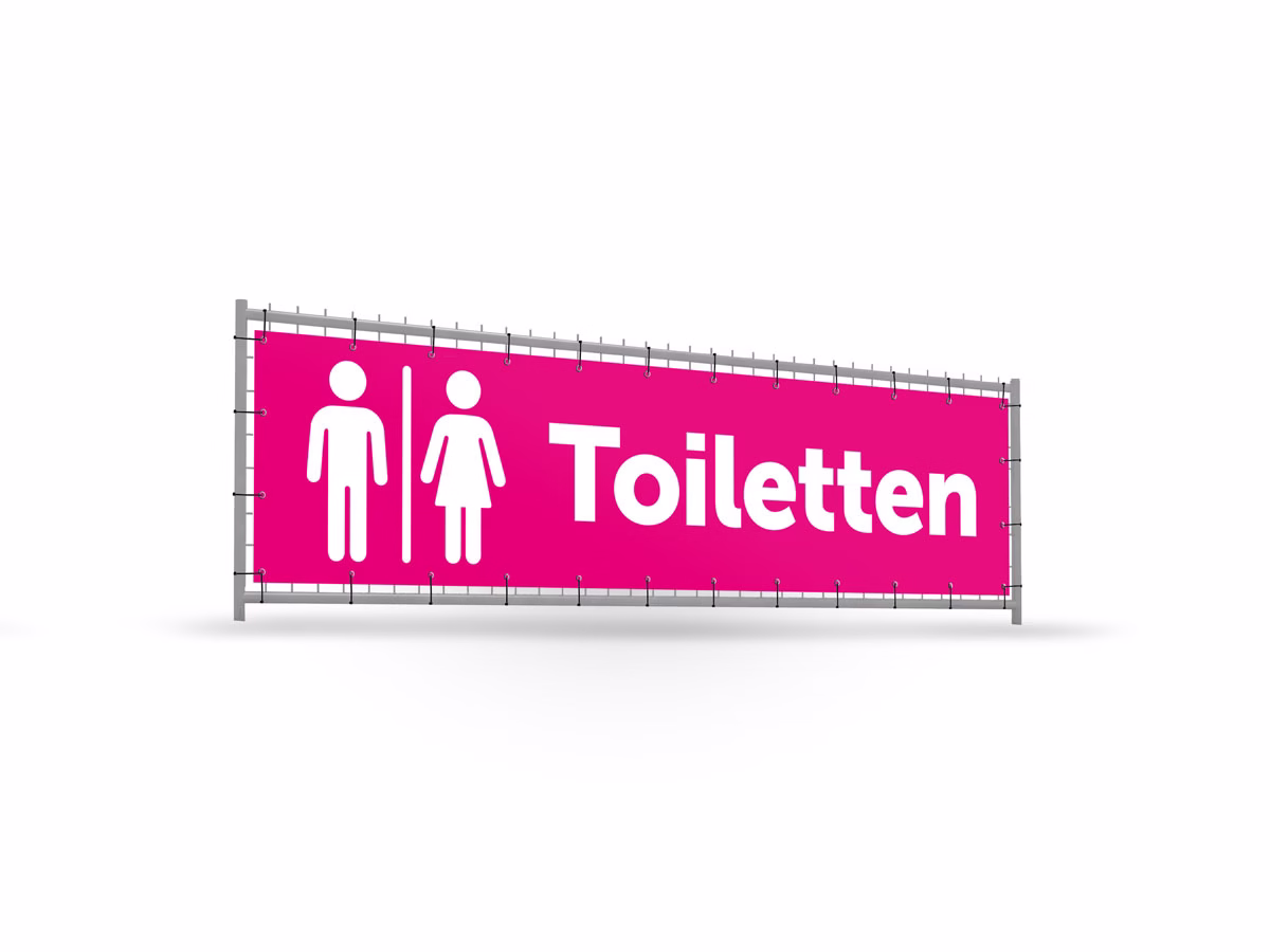 Toiletten bouwhekbanner verhoging in 9 kleuren