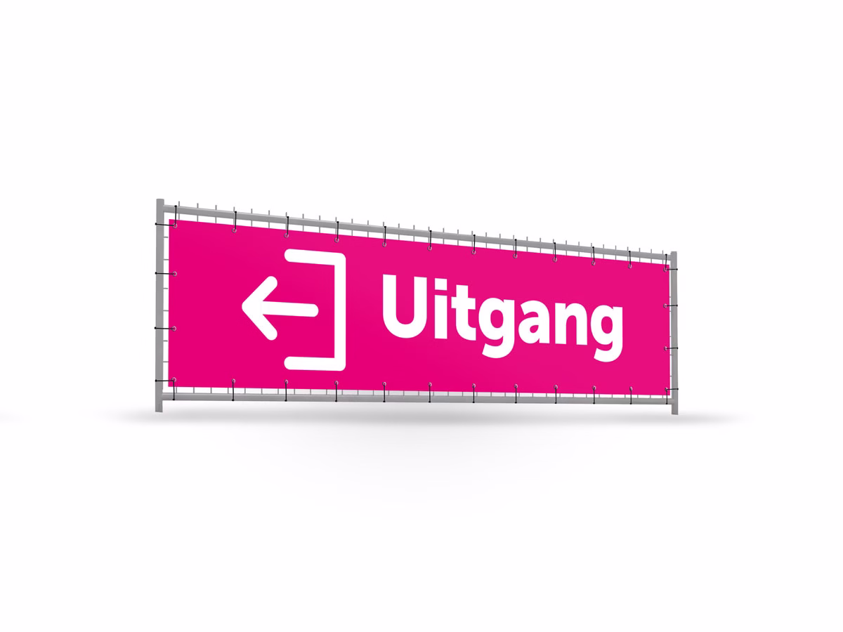 Uitgang bouwhekbanner verhoging in 9 kleuren